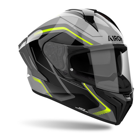 Airoh Helm | Matryx | Wide | grau/schwarz-fluo-gelb