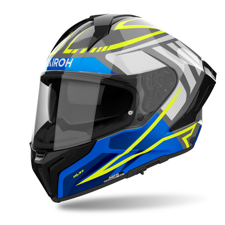 Airoh Helm | Matryx | Rider | grau/schwarz-blau-weiß-fluo-gelb