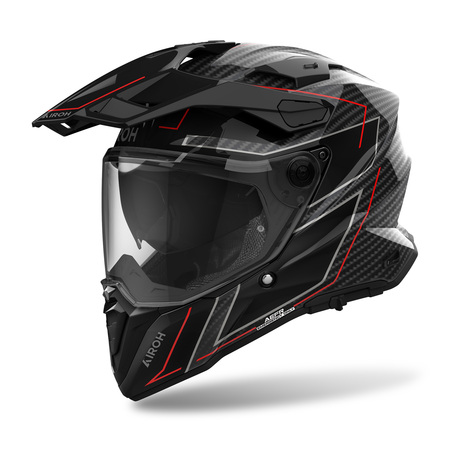 Airoh Helm | Commander 2 | Carbon | Stylish schwarz/rot