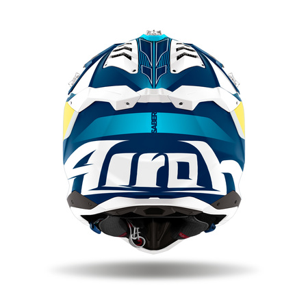 Airoh Helm | Aviator 3 | Saber | weiß/blau-gelb