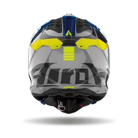 Airoh Helm | Aviator 3 | Push | grau/blau-fluo-gelb