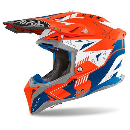 Airoh Helm | Aviator 3 | Spin | matt-orange/blau-weiß