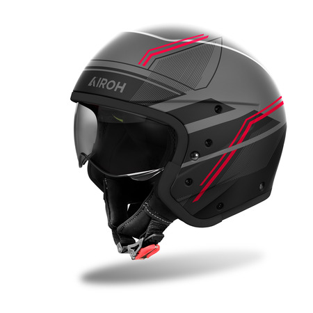 Airoh Helm | J 110 | Slim | matt-grau/schwarz-rot