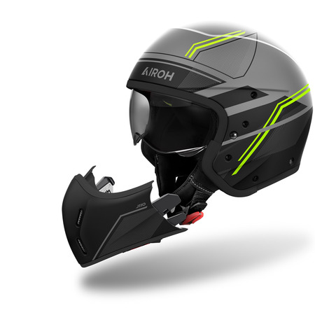 Airoh Helm | J 110 | Slim | matt-grau/schwarz-fluo-gelb