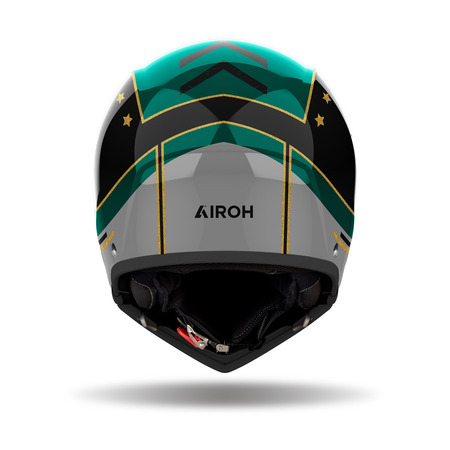 Airoh Helm | J 110 | Command | schwarz/mint-grün-gold