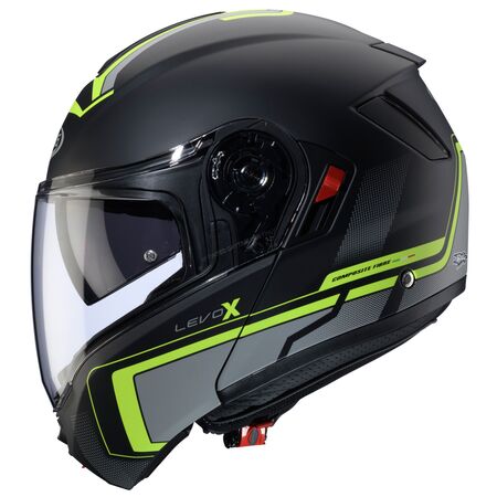 Caberg Helm Levo X Elite matt-schwarz/anthrazit-fluo-gelb