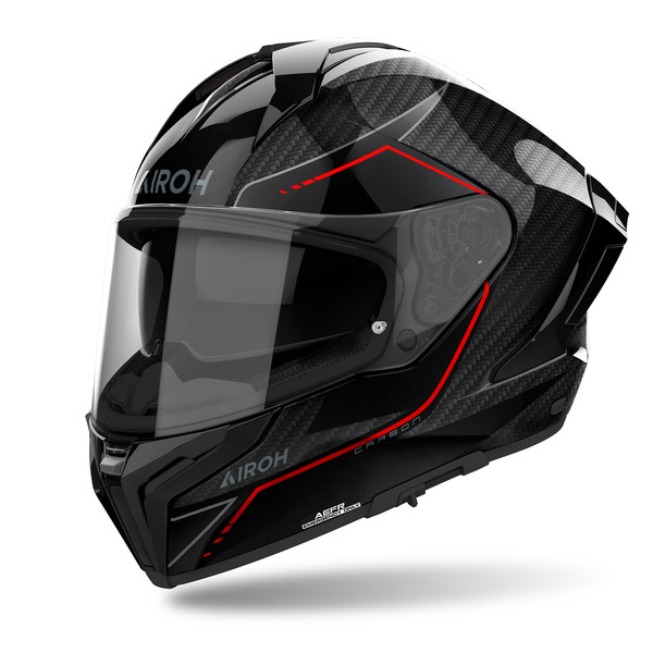 Airoh Helm | Matryx | Full Carbon 6K | stylisch schwarz/rot