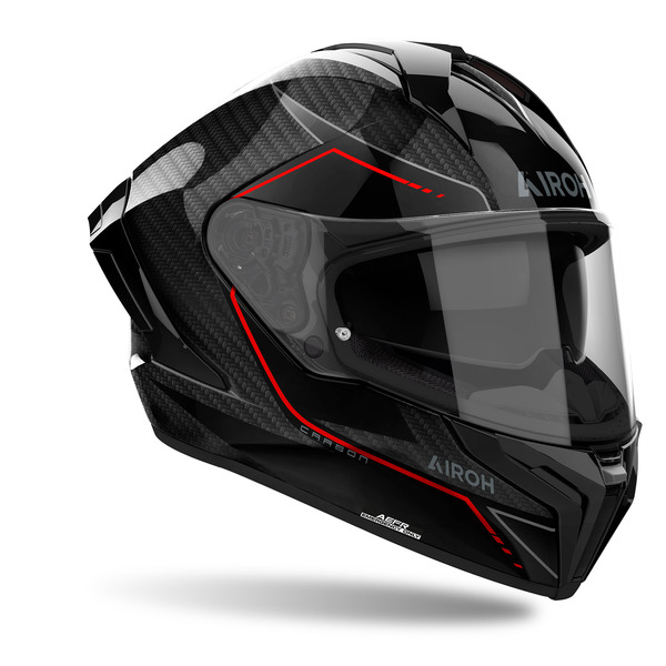 Airoh Helm | Matryx | Full Carbon 6K | stylisch schwarz/rot