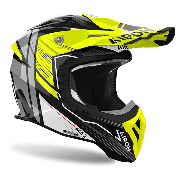 Airoh Helm | Aviator Ace 2 | Engine | grau/schwarz-fluo-gelb