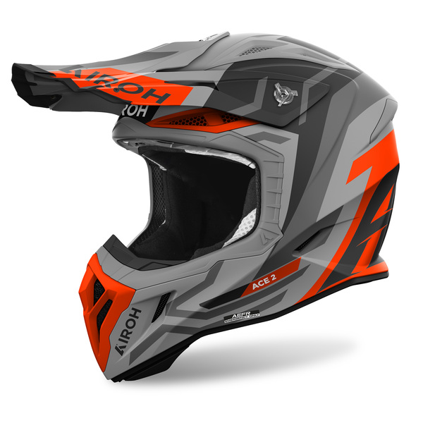 Airoh Helm | Aviator Ace 2 | Ground | matt-grau/schwarz-orange