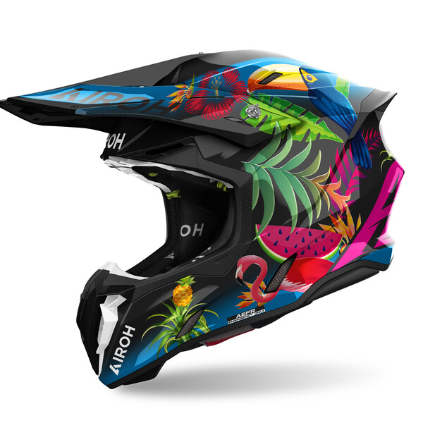 Airoh Helm | Twist 3 | Amazonia | schwarz/blau-grün-pink