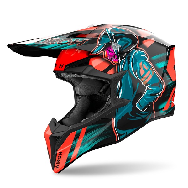 Airoh Helm | Wraaap | Cyber | schwarz/orange-blau