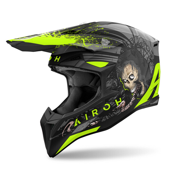 Airoh Helm | Wraaap | Darkness | matt-schwarz/grau-fluo-gelb