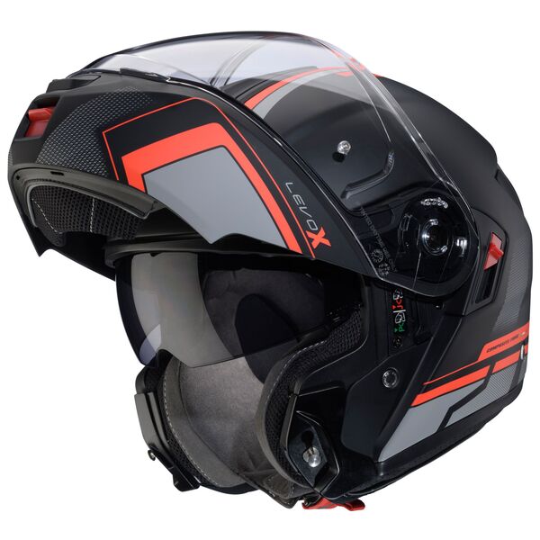 Caberg Helm Levo X Elite matt-schwarz/anthrazit-rot