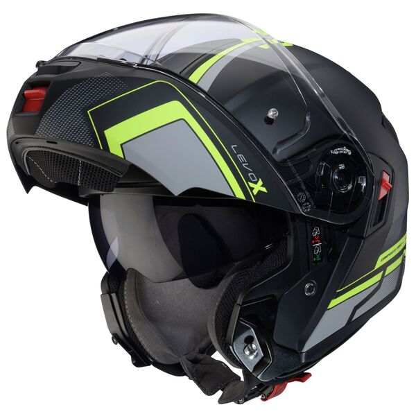 Caberg Helm Levo X Elite matt-schwarz/anthrazit-fluo-gelb