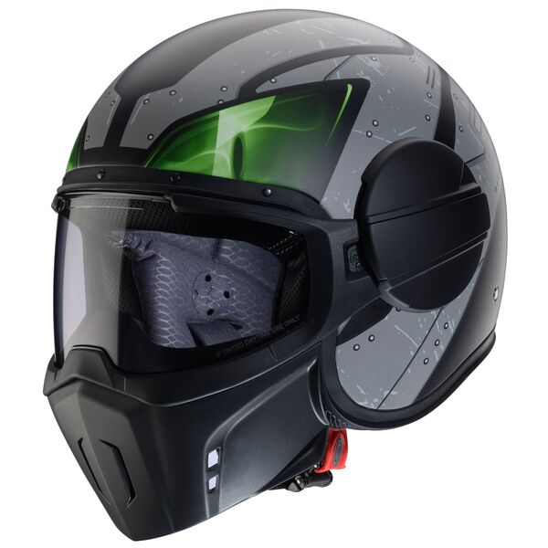 Caberg Helm Ghost X Vyrus matt-schwarz/grau-fluo-grün